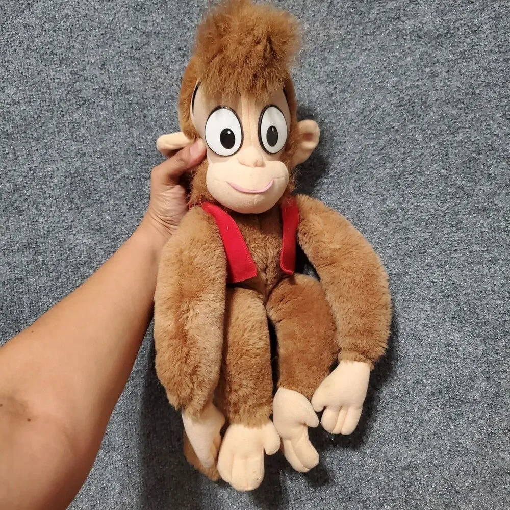 Vintage 90s Disney Aladdin Abu Monkey Plush Stuffed Toy 1992 Mattel Walt Disney
